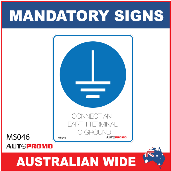 MANDATORY SIGN - MS046 - CONNECT EARTH TERMINAL TO GROUND